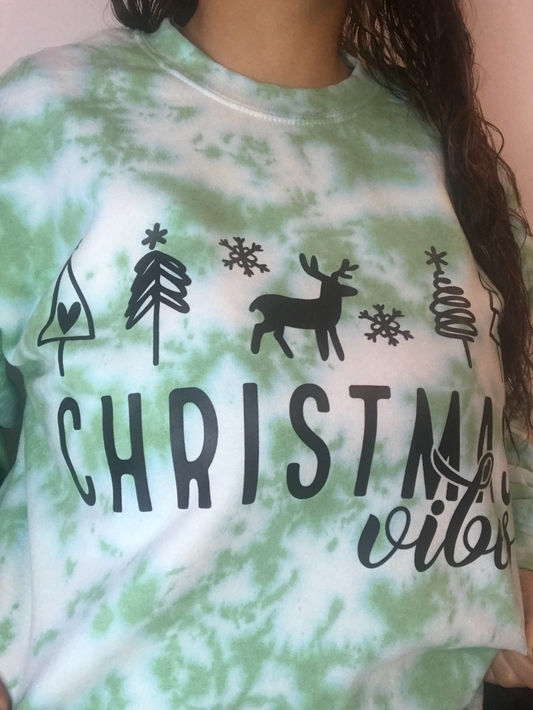 Tie Dye Christmas Vibes Crewnecks