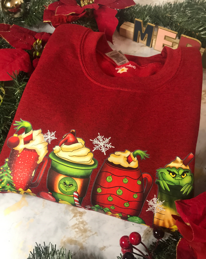 Grinchmas Latte Cups Crewnecks